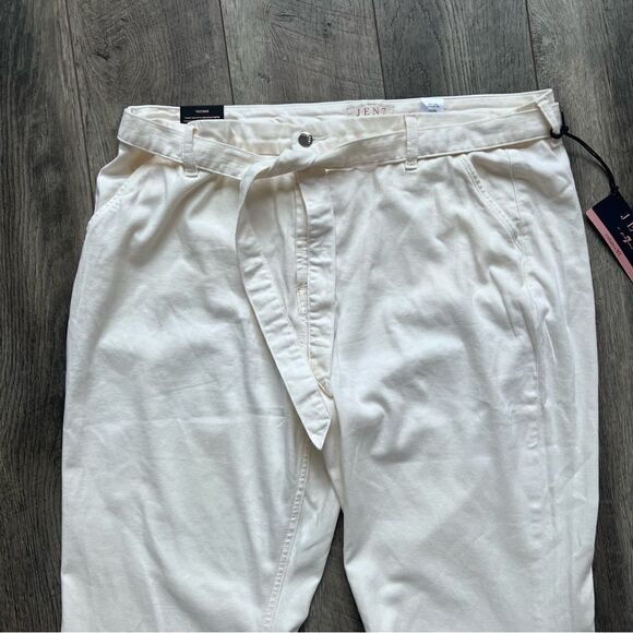 Jen7 by 7 For All Mankind Belted Wide Leg Trouser Pants Size 18 Off White NWT - Picture 5 of 16